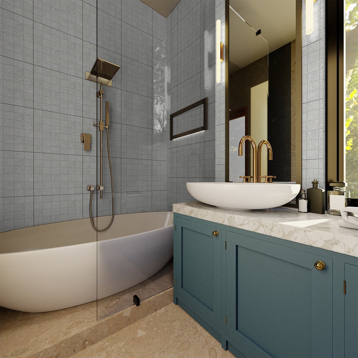 2 X 2 In Mjork Ash Matte Color Body Porcelain Mosaic - BUILDMYPLACE