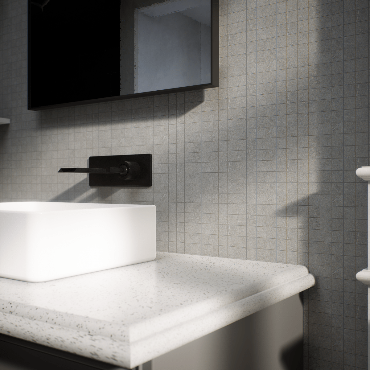 2 X 2 In Mjork Ash Matte Color Body Porcelain Mosaic - BUILDMYPLACE