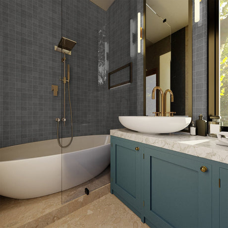 2 X 2 In Nexus Graphite Matte Glazed Porcelain Mosaic - BUILDMYPLACE