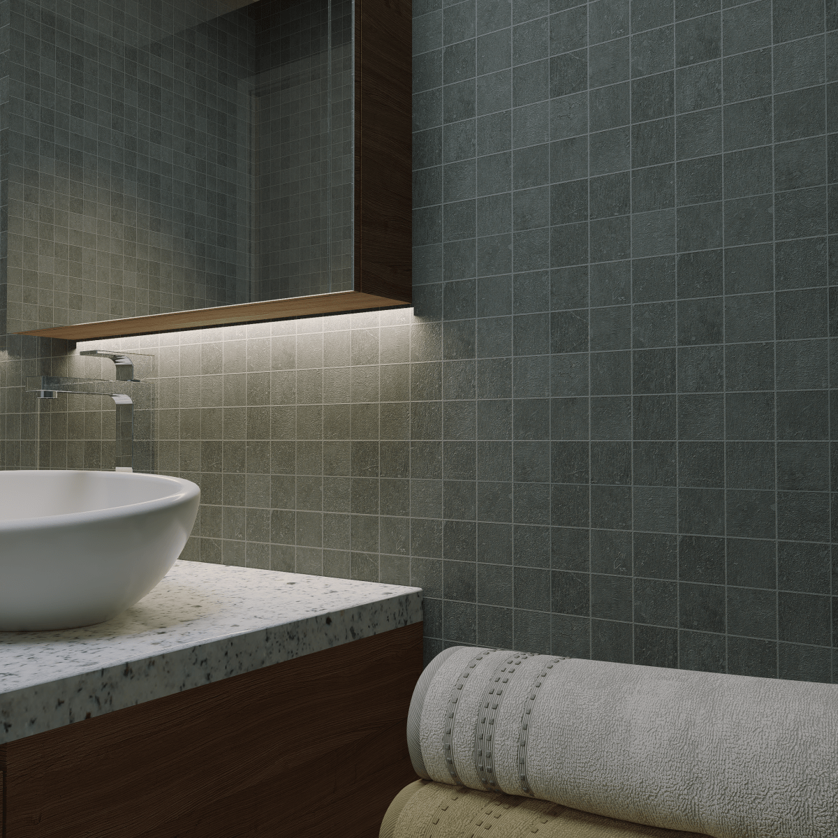 2 X 2 In Nexus Graphite Matte Glazed Porcelain Mosaic - BUILDMYPLACE