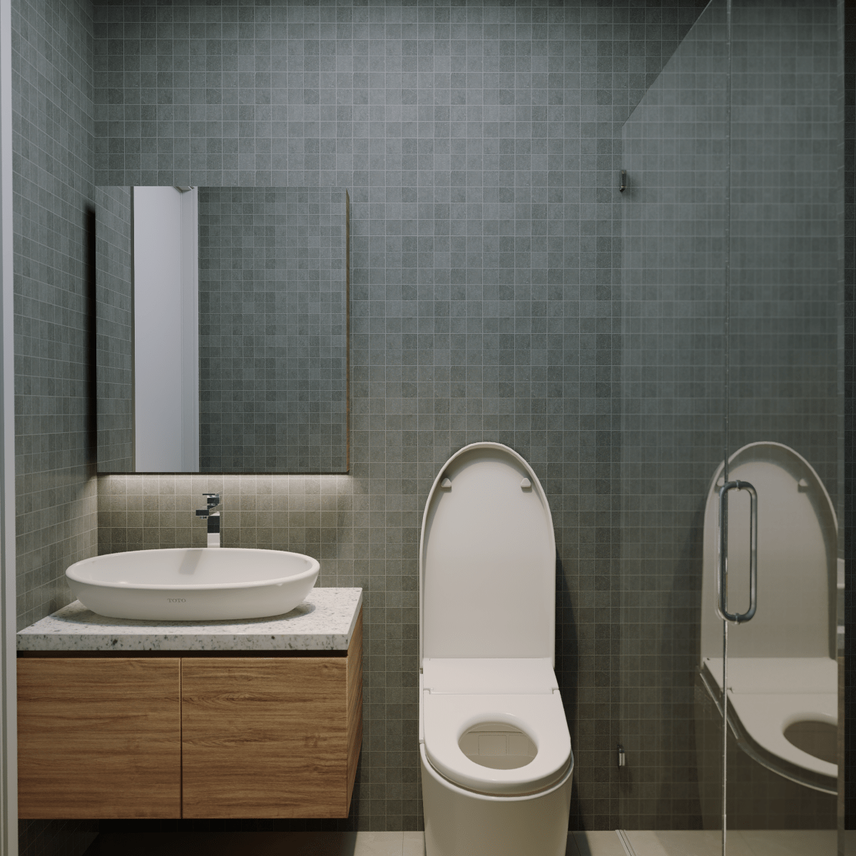 2 X 2 In Nexus Graphite Matte Glazed Porcelain Mosaic - BUILDMYPLACE