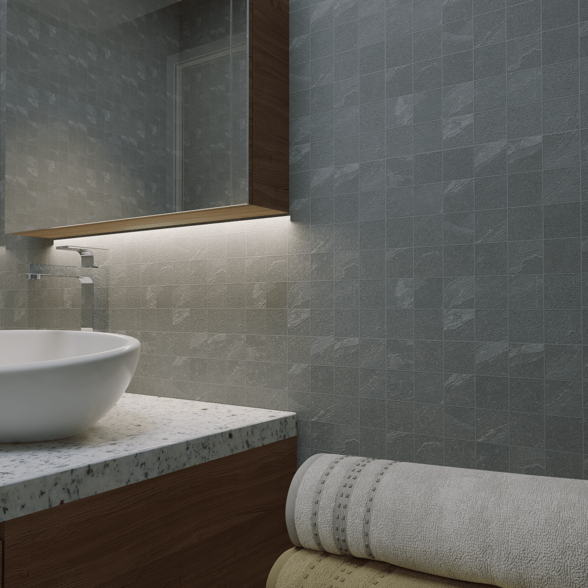 2 X 2 In Nord Palladium Matte Color Body Porcelain Mosaic - BUILDMYPLACE