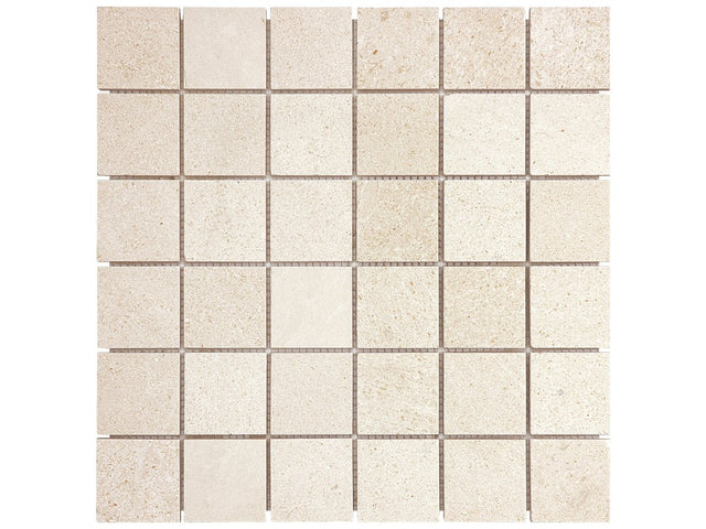 2 X 2 In Serene Ivory Honed Limestone Mosaic - BUILDMYPLACE