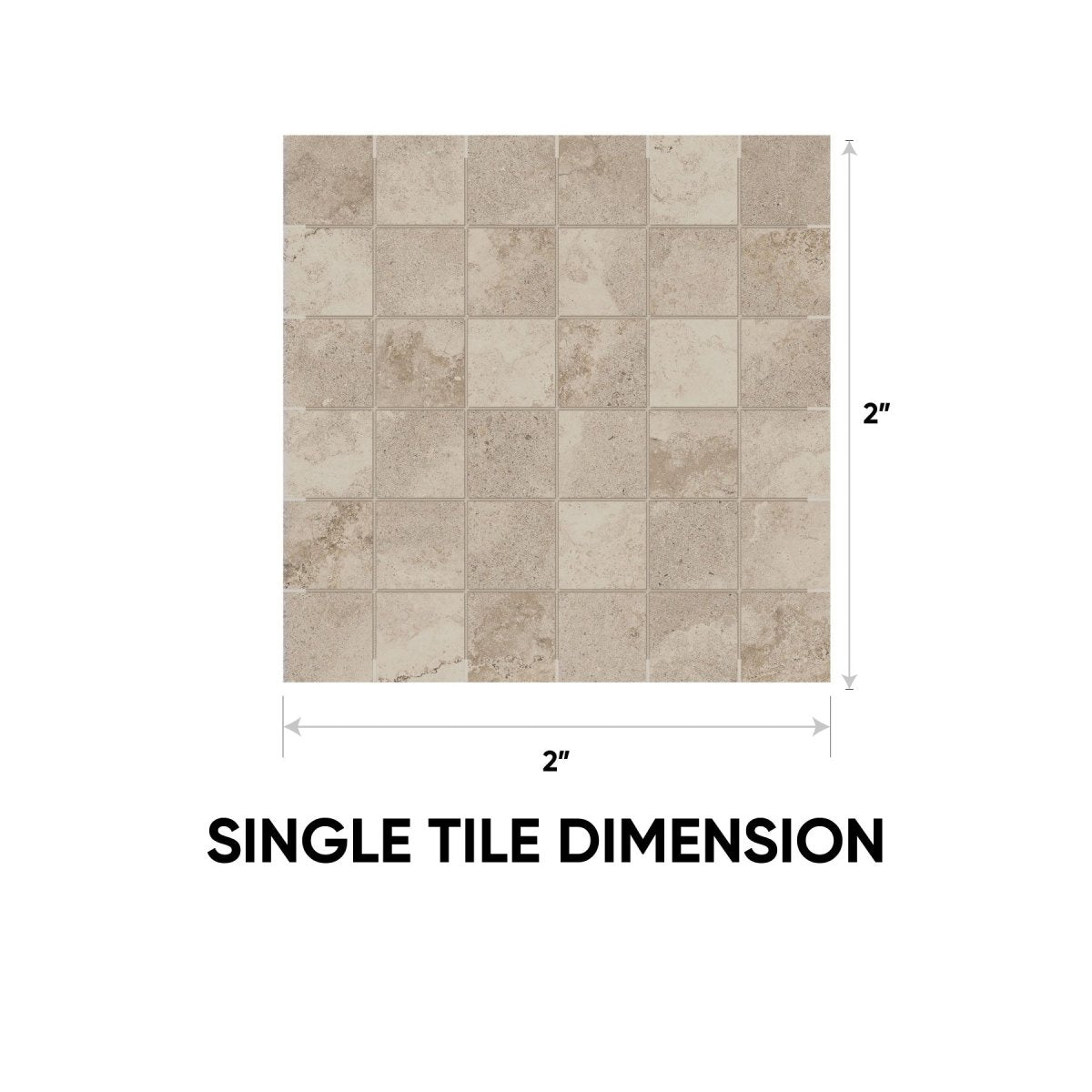 2 x 2 in. Veneta Ardesia Matte Glazed Porcelain Mosaic - BUILDMYPLACE