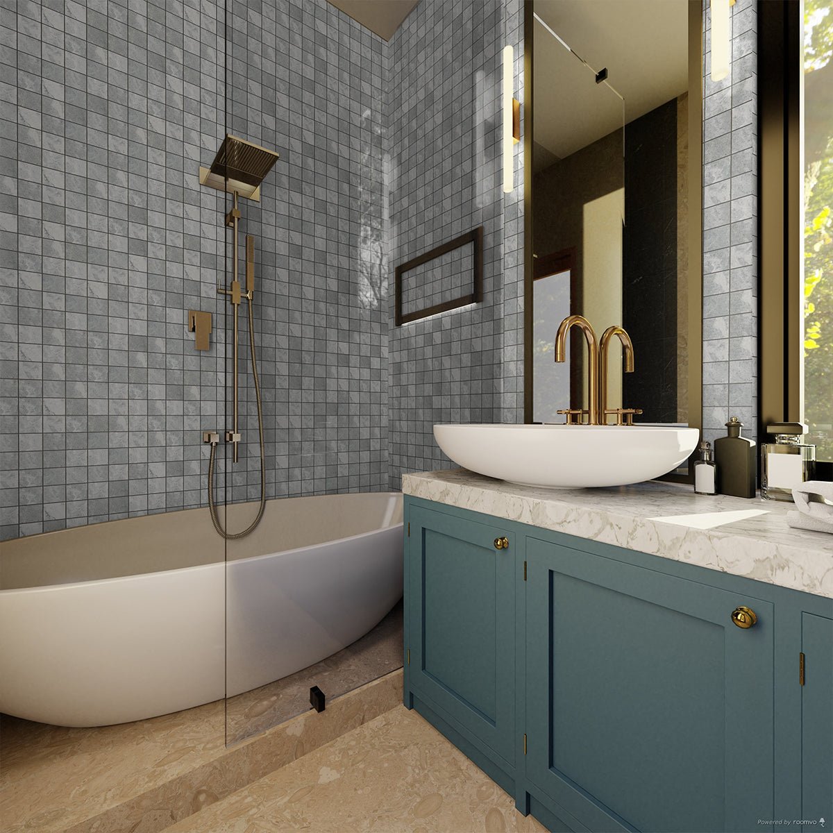 2 x 2 in Veneta Argento Matte Glazed Porcelain Mosaic - BUILDMYPLACE