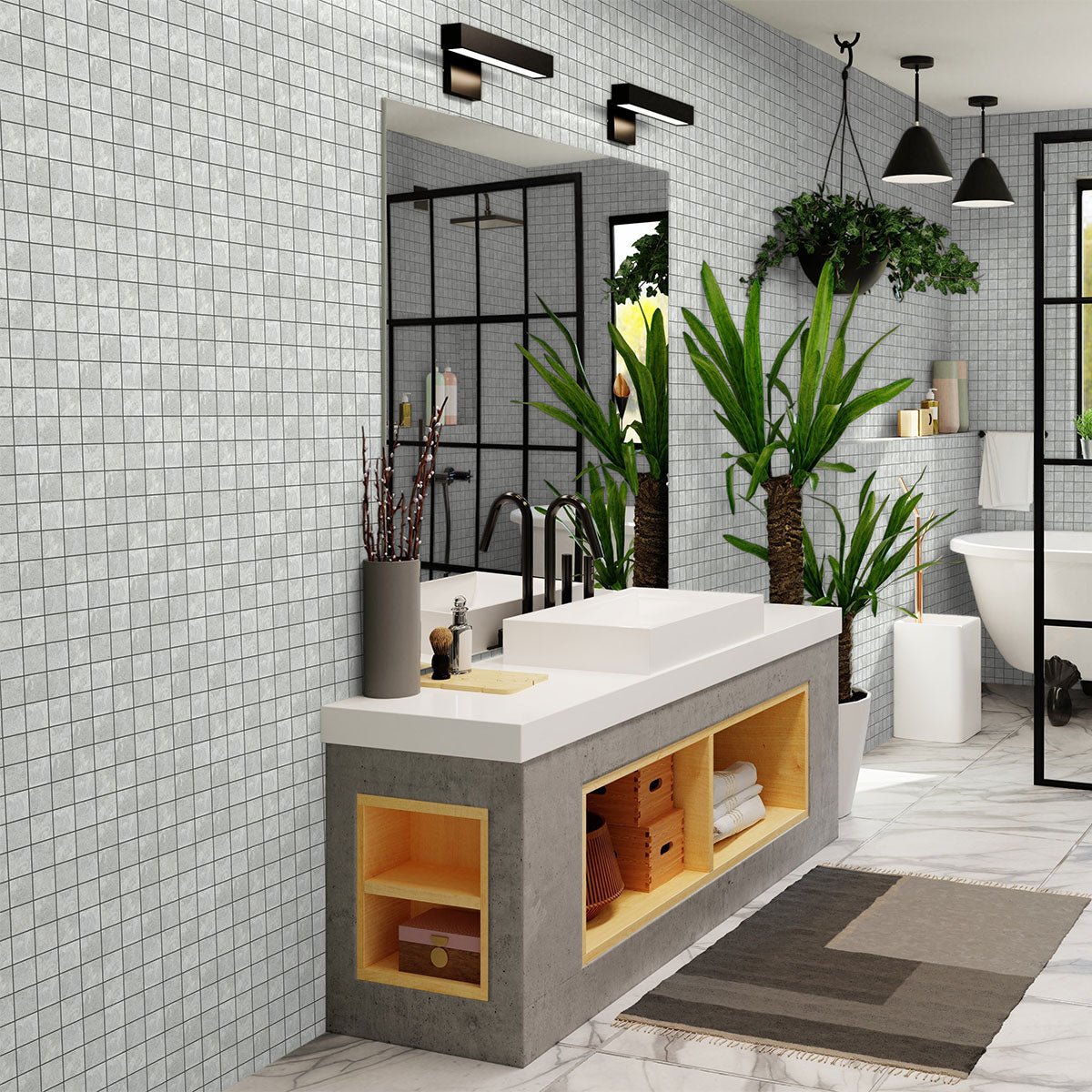 2 x 2 in. Veneta Grigio Matte Glazed Porcelain Mosaic - BUILDMYPLACE