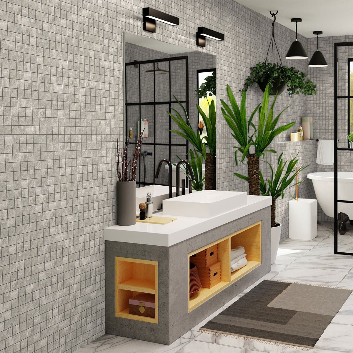 2 x 2 in. Veneta Stormio Matte Glazed Porcelain Mosaic - BUILDMYPLACE