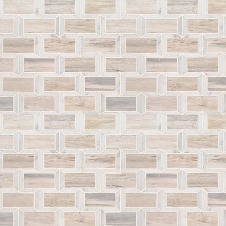 2" X 4" Angora Framework Polished Warm White Subway Joint Mosaic Tile (10SQ FT/CTN) - BUILDMYPLACE