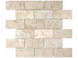 2 X 4 In Brick Ivory Filled & Honed Travertine Mosaic - BUILDMYPLACE