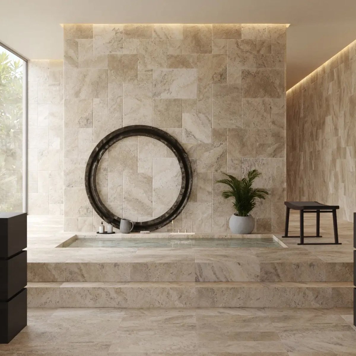 2 X 4 In Brick Picasso Tumbled Travertine Mosaic - BUILDMYPLACE