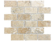 2 X 4 In Brick Picasso Tumbled Travertine Mosaic - BUILDMYPLACE