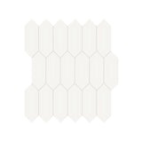 2 X 5 In Picket Soho Canvas White Glossy Glazed Porcelain Mosaic - BUILDMYPLACE