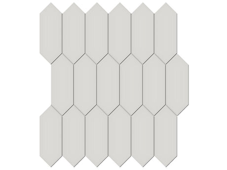 2 X 5 In Picket Soho Halo Grey Glossy Glazed Porcelain Mosaic - BUILDMYPLACE