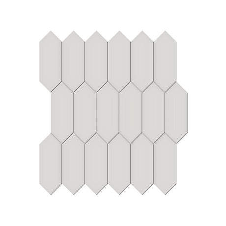 2 X 5 In Picket Soho Halo Grey Matte Glazed Porcelain Mosaic - BUILDMYPLACE