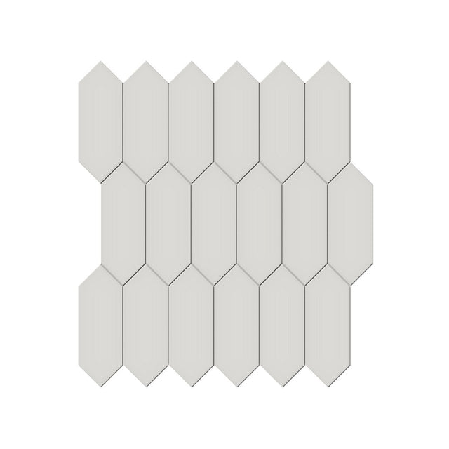 2 X 5 In Picket Soho Halo Grey Matte Glazed Porcelain Mosaic - BUILDMYPLACE