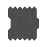 2 X 5 In Picket Soho Retro Black Glossy Glazed Porcelain Mosaic - BUILDMYPLACE