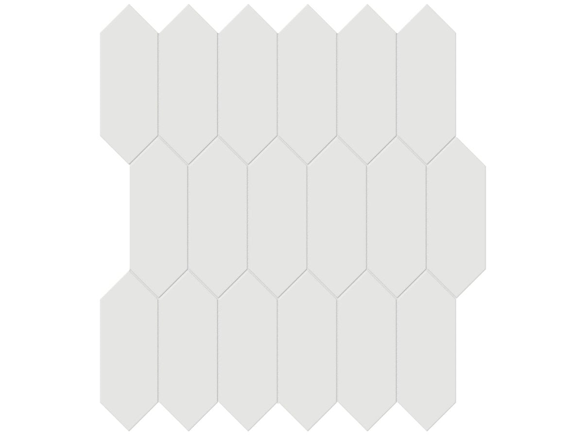 2 X 5 In Picket Soho Vintage Grey Glossy Glazed Porcelain Mosaic - BUILDMYPLACE