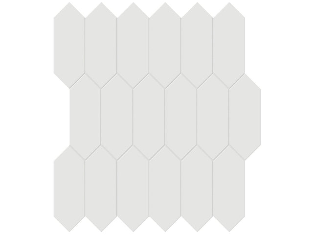 2 X 5 In Picket Soho Vintage Grey Glossy Glazed Porcelain Mosaic - BUILDMYPLACE