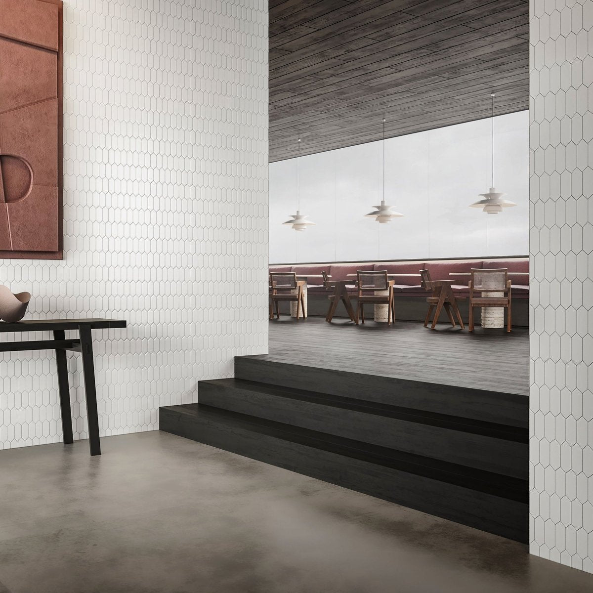 2 X 5 In Picket Soho Vintage Grey Matte Glazed Porcelain Mosaic - BUILDMYPLACE