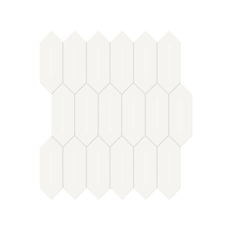 2 x 5 in. Soho Canvas White Picket Matte Glazed Porcelain Mosaic - BUILDMYPLACE