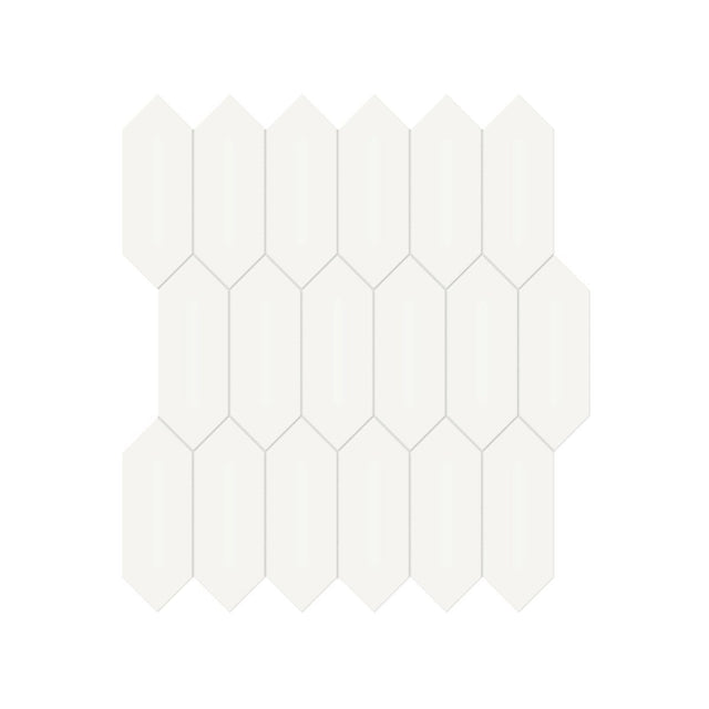 2 x 5 in. Soho Canvas White Picket Matte Glazed Porcelain Mosaic - BUILDMYPLACE