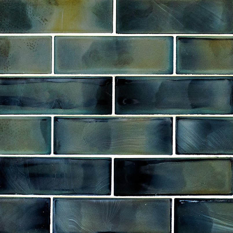 2" X 6" Carbonita Black Glass Subway Brick Wall Mosaic Tile (14.4SQ FT/CTN) - BUILDMYPLACE