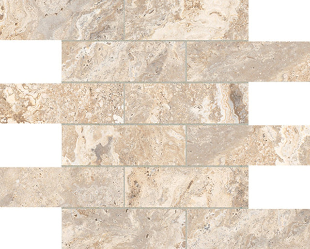 2 X 6 In Brick Antico Ivorymatte Glazed Porcelain Mosaic - BUILDMYPLACE