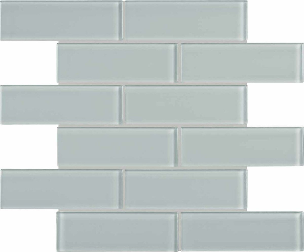 2 X 6 In Brick Element Cloud Light Colors Glass Mosaic - BUILDMYPLACE