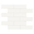 2 X 6 In Brick Soho Canvas White Glossy Glazed Porcelain Mosaic - BUILDMYPLACE