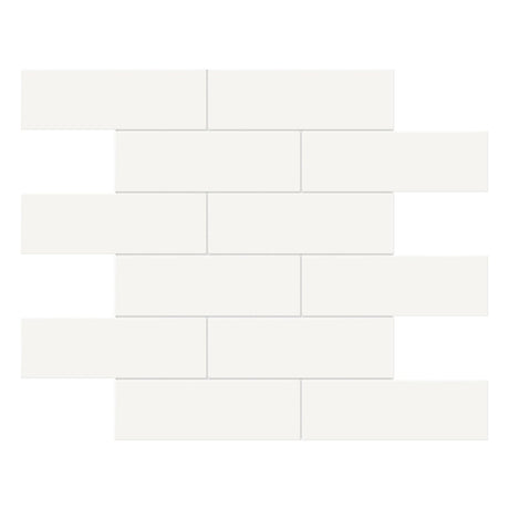 2 X 6 In Brick Soho Canvas White Matte Glazed Porcelain Mosaic - BUILDMYPLACE