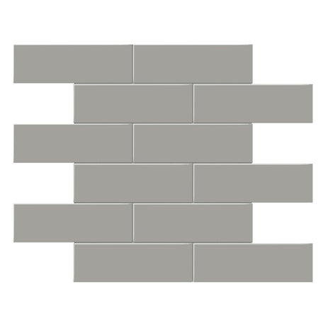 2 X 6 In Brick Soho Cement Chic Glossy Glazed Porcelain Mosaic - BUILDMYPLACE