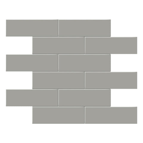 2 X 6 In Brick Soho Cement Chic Glossy Glazed Porcelain Mosaic