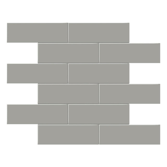 2 X 6 In Brick Soho Cement Chic Glossy Glazed Porcelain Mosaic - BUILDMYPLACE