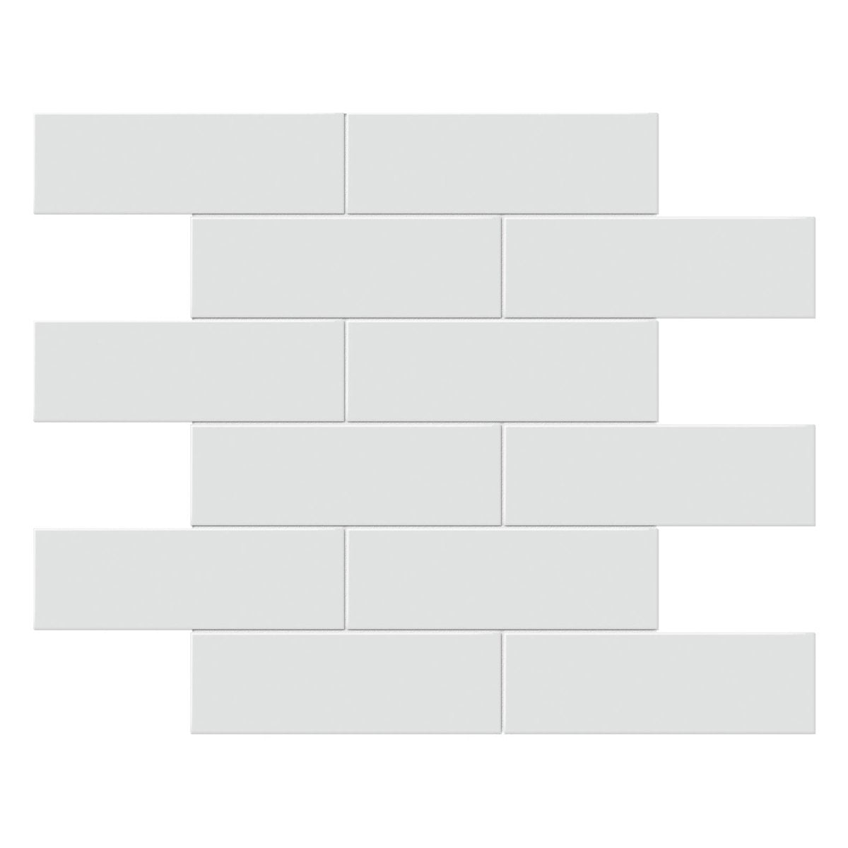 2 X 6 In Brick Soho Gallery Grey Glossy Glazed Porcelain Mosaic - BUILDMYPLACE