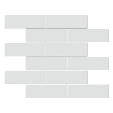 2 X 6 In Brick Soho Gallery Grey Glossy Glazed Porcelain Mosaic - BUILDMYPLACE