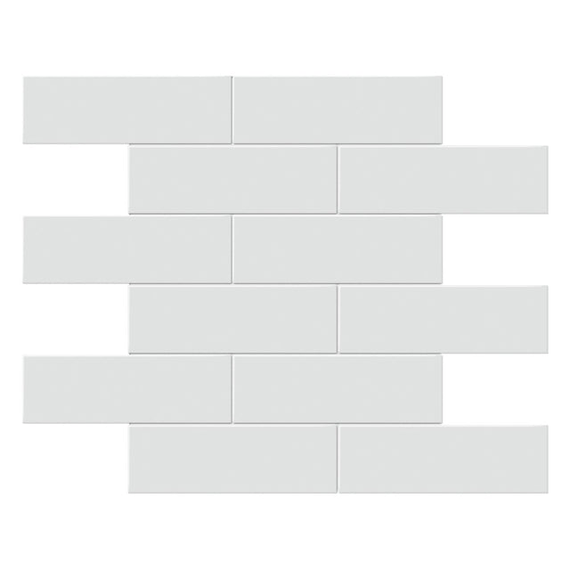 2 X 6 In Brick Soho Gallery Grey Glossy Glazed Porcelain Mosaic - BUILDMYPLACE