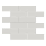 2 X 6 In Brick Soho Halo Grey Glossy Glazed Porcelain Mosaic - BUILDMYPLACE