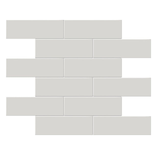 2 X 6 In Brick Soho Halo Grey Matte Glazed Porcelain Mosaic - BUILDMYPLACE