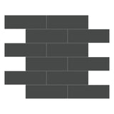 2 X 6 In Brick Soho Retro Black Matte Glazed Porcelain Mosaic - BUILDMYPLACE