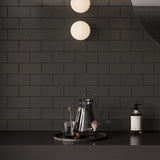 2 X 6 In Brick Soho Retro Black Matte Glazed Porcelain Mosaic - BUILDMYPLACE