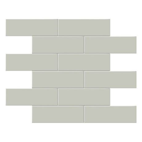 2 X 6 In Brick Soho Soft Sage Glossy Glazed Porcelain Mosaic - BUILDMYPLACE