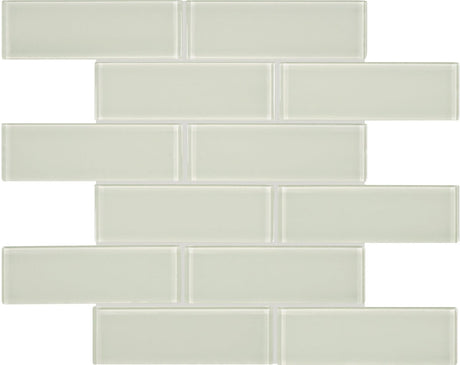 2 x 6 in Element Sand Brick Glossy Glass Mosaic - BUILDMYPLACE