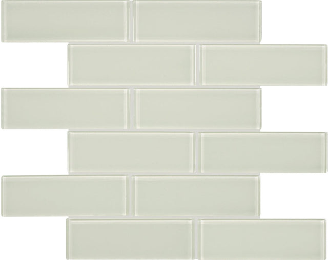 2 x 6 in Element Sand Brick Glossy Glass Mosaic - BUILDMYPLACE