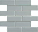 2 x 6 in Element Shadow Brick Glossy Glass Mosaic - BUILDMYPLACE