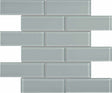 2 x 6 in Element Shadow Brick Glossy Glass Mosaic - BUILDMYPLACE