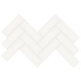 2 X 6 In Herringbone Soho Canvas White Glossy Glazed Porcelain Mosaic - BUILDMYPLACE