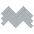 2 X 6 In Herringbone Soho Cloud Blue Glossy Glazed Porcelain Mosaic - BUILDMYPLACE