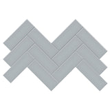 2 X 6 In Herringbone Soho Cloud Blue Glossy Glazed Porcelain Mosaic - BUILDMYPLACE