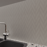 2 X 6 In Herringbone Soho Halo Grey Matte Glazed Porcelain Mosaic - BUILDMYPLACE