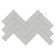 2 X 6 In Herringbone Soho Loft Grey Glossy Glazed Porcelain Mosaic - BUILDMYPLACE